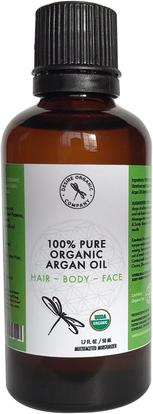 100% Pure Organic Argan Oil - Desire Organic Company for Hair, Skin and Nails
