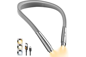 enclize LED Neck Reading Light, Book Light for Reading in Bed, 3 Colors, 9 Brightness Levels, Lightweight Comfortable Design, Long Lasting, Perfect for Knitting,Crafting,Camping,Gray
