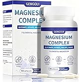 Magnesium Complex 1000mg - 7-in-1 Supplement with Glycinate, Citrate & Malate - Supports Muscle Relaxation, Sleep, Heart Health - High Absorption Capsules, 90 Count (1)