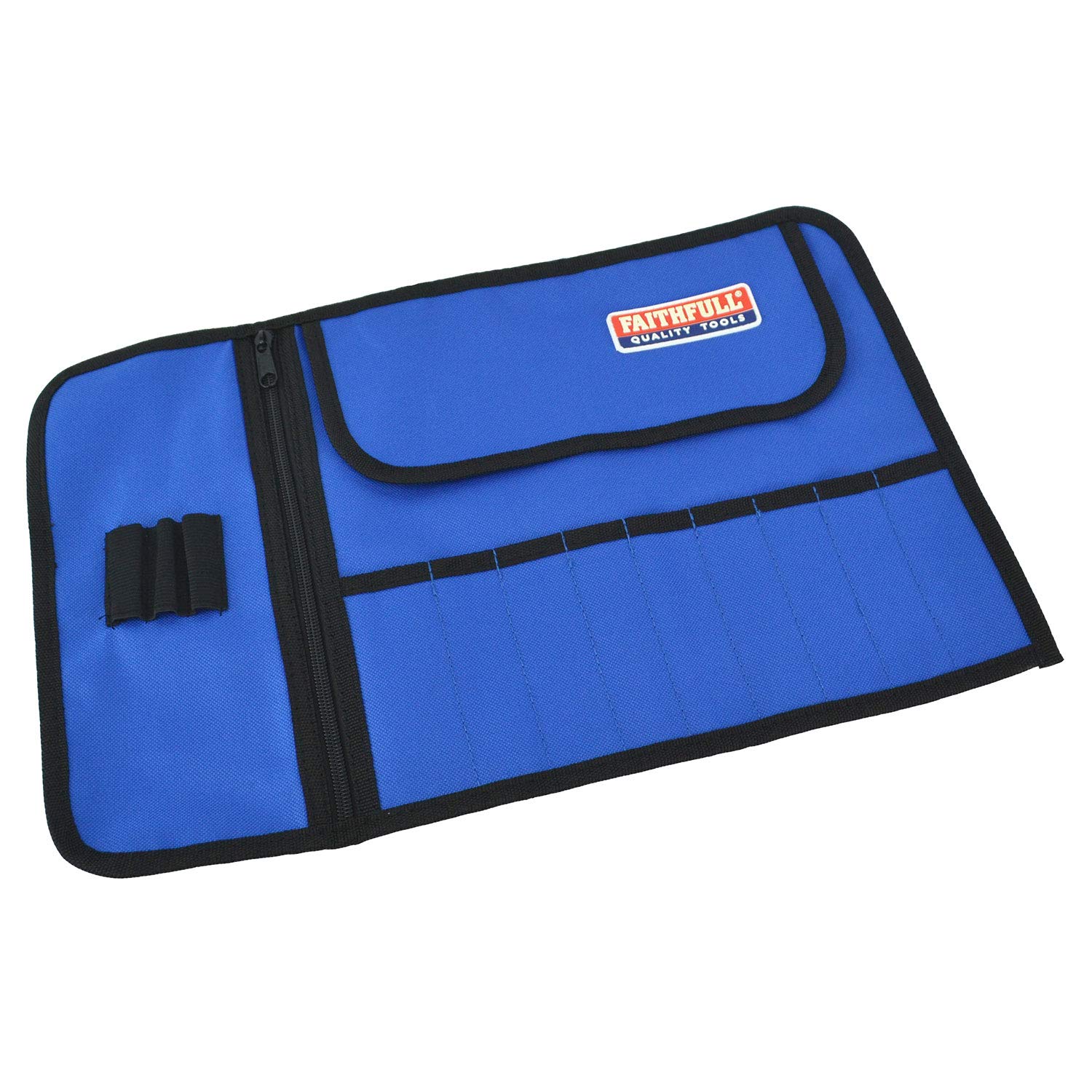 Faithfull FAIBR9 9 Pocket Tool Bit Roll Includes Zip Up Compartment