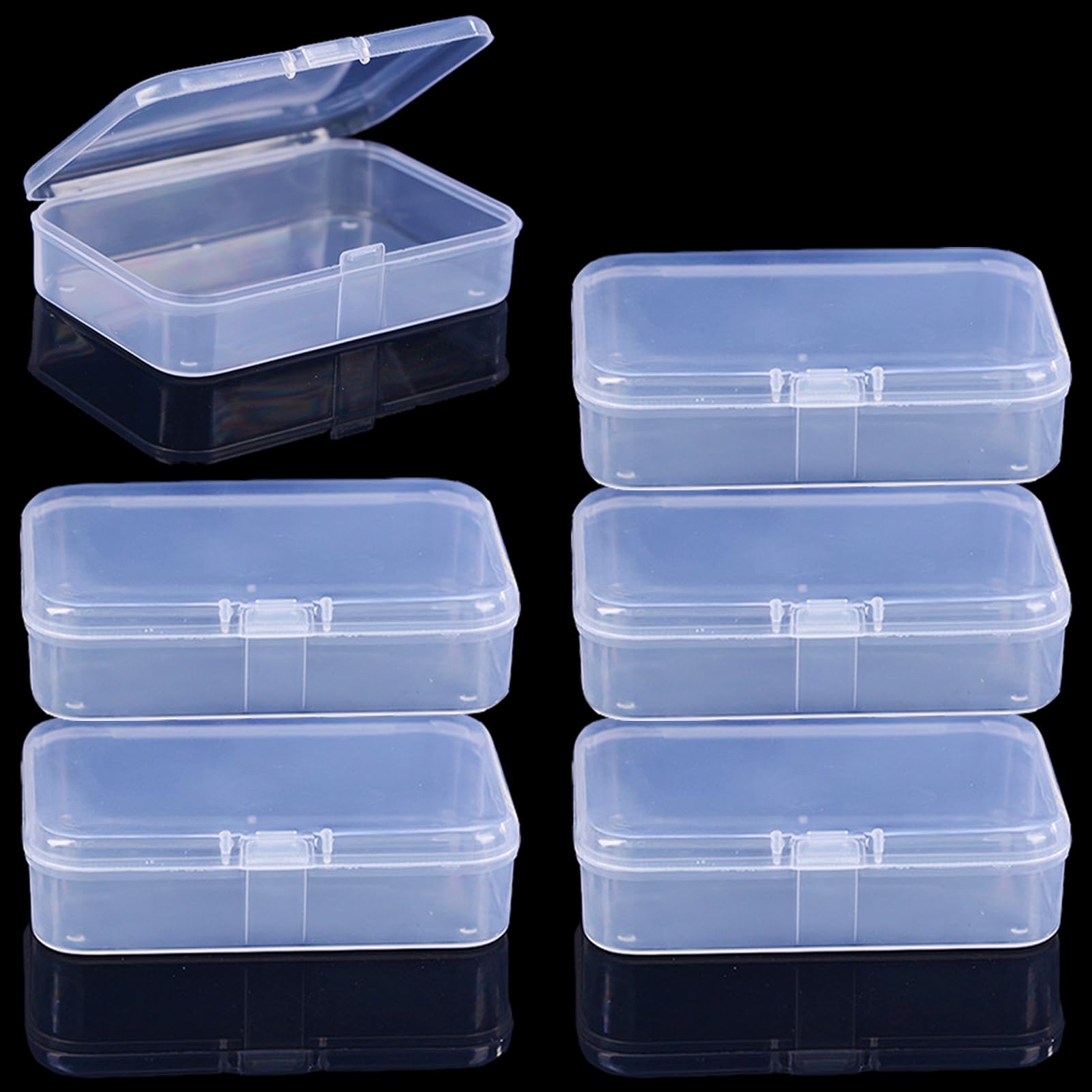 Gansita Clear Plastic Playing Card Boxes Snaps Closed Poker Gaming Playing Card Deck Cases Holder Plastic Storage Box Clear Trading Card Box Card Storage Organizer for Bank Business Card (6Pcs)