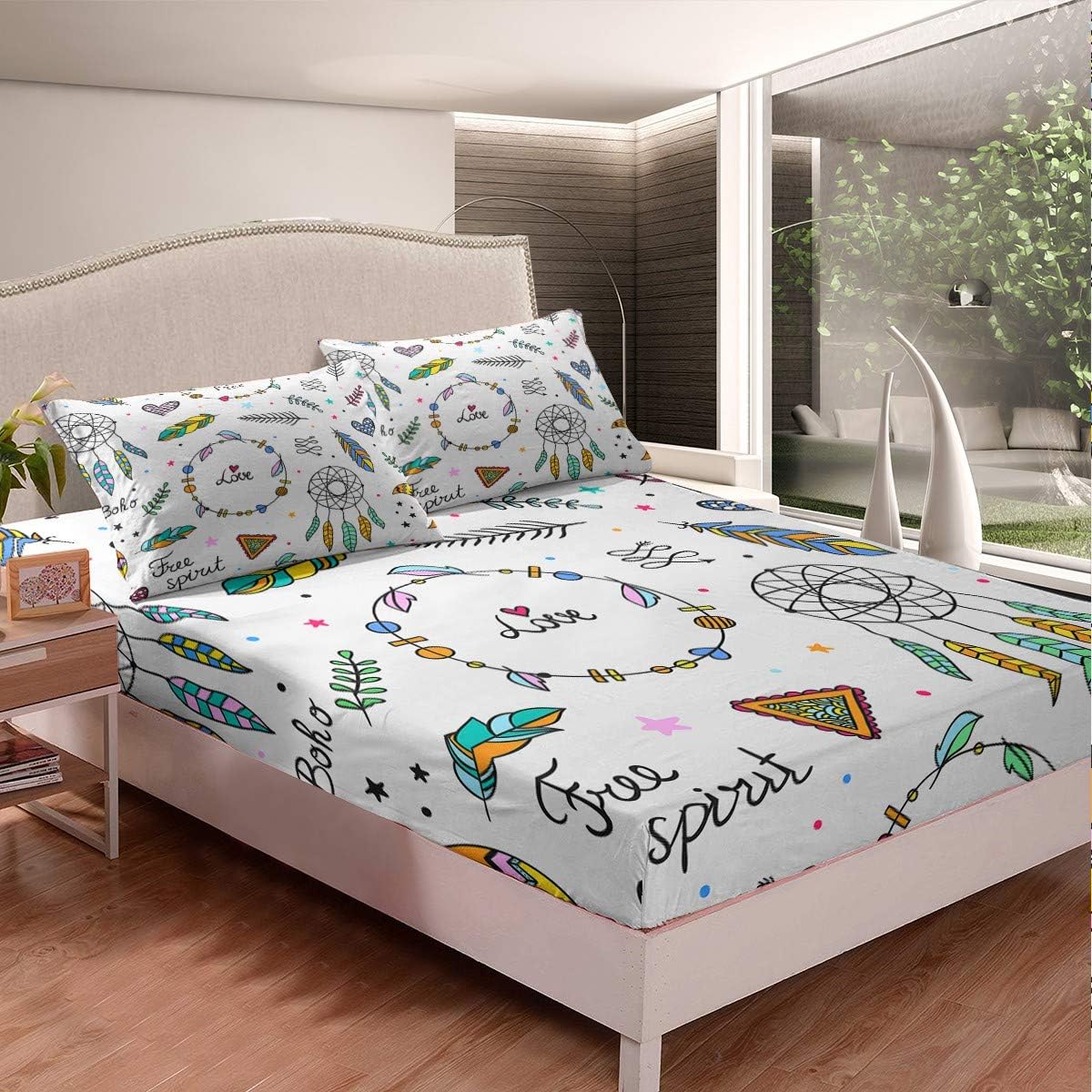 Amazon Com Queen Bells Bed Sheet Set White Circle Fitted Sheet Castle Bedroom White Sheet Set For Men Women Adult 3pcs 1 Fitted Sheet 2 Pillow Cases Queen Size Home Kitchen