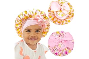 BONNET QUEEN 2pcs Pack Pink Baby Bonnet Kids Bonnet Infant Satin Silk Hair Bonnets For Girls Boys Toddler