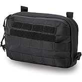 Cargo Works Black Tactical Molle EDC Pouch - Admin Pouch with Molle Attachments for Backpacks