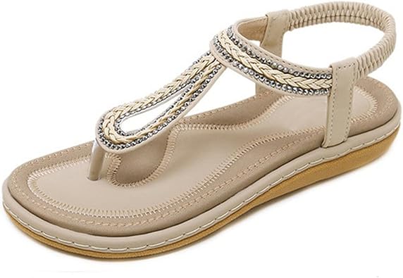 Amazon.com: Zapatos de verano para mujer Bohemia Beach Flip Flops Sandalias  Suaves Planas Mujer Casual Plus Talla 35-42: Shoes