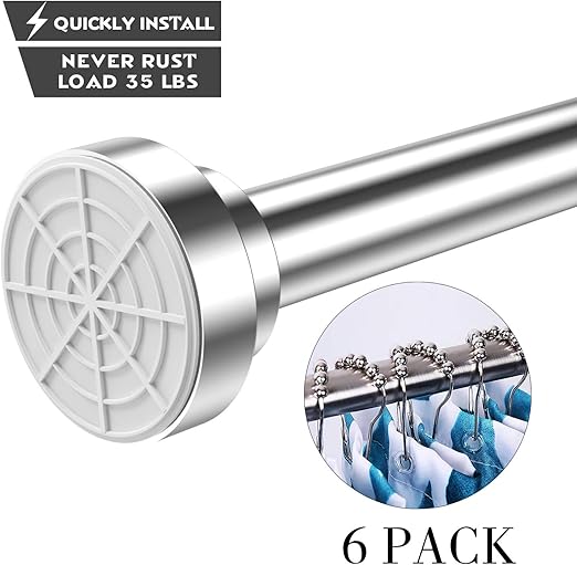 Amazon Com Allrier Tension Shower Curtain Rod Never Rust Non