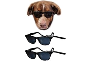 STYLE VAULT G006 Dog Pet 80s Costume Sunglasses Prop Photoshoot Medium Breeds 20-40 lbs (2-Pack (Black+Black))