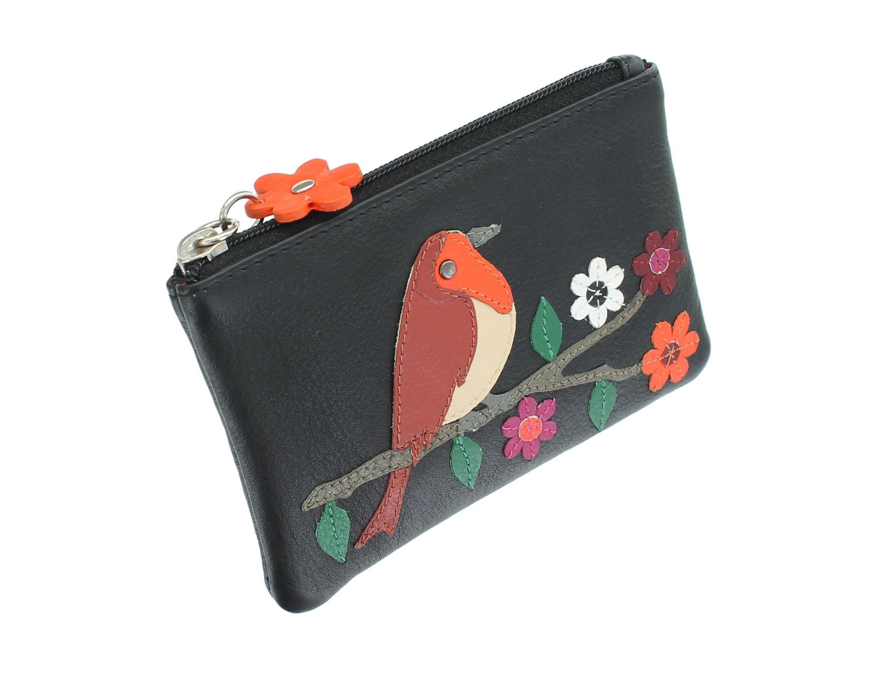Mala Leather Robin Collection Coin Purse with Keyring - RFID Protected 4151_97 Black