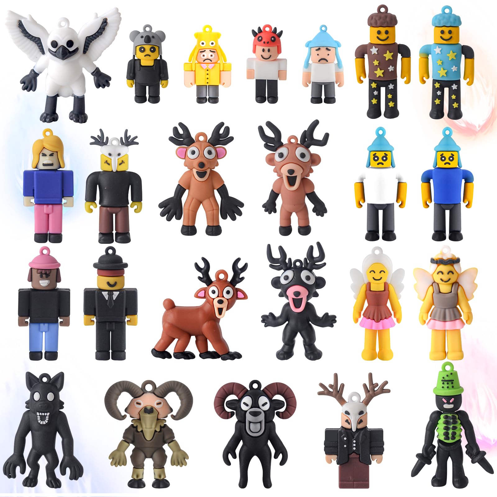99 Nights In The Forest Figures, 10PCS 99 Nights in the Forest Toys Set, 3 Inch Game Characters Doll with Deer Owl Ram Design, Creative Desk Decorations Gifts for Game Fans, Kids, Collectors (24 PCS)