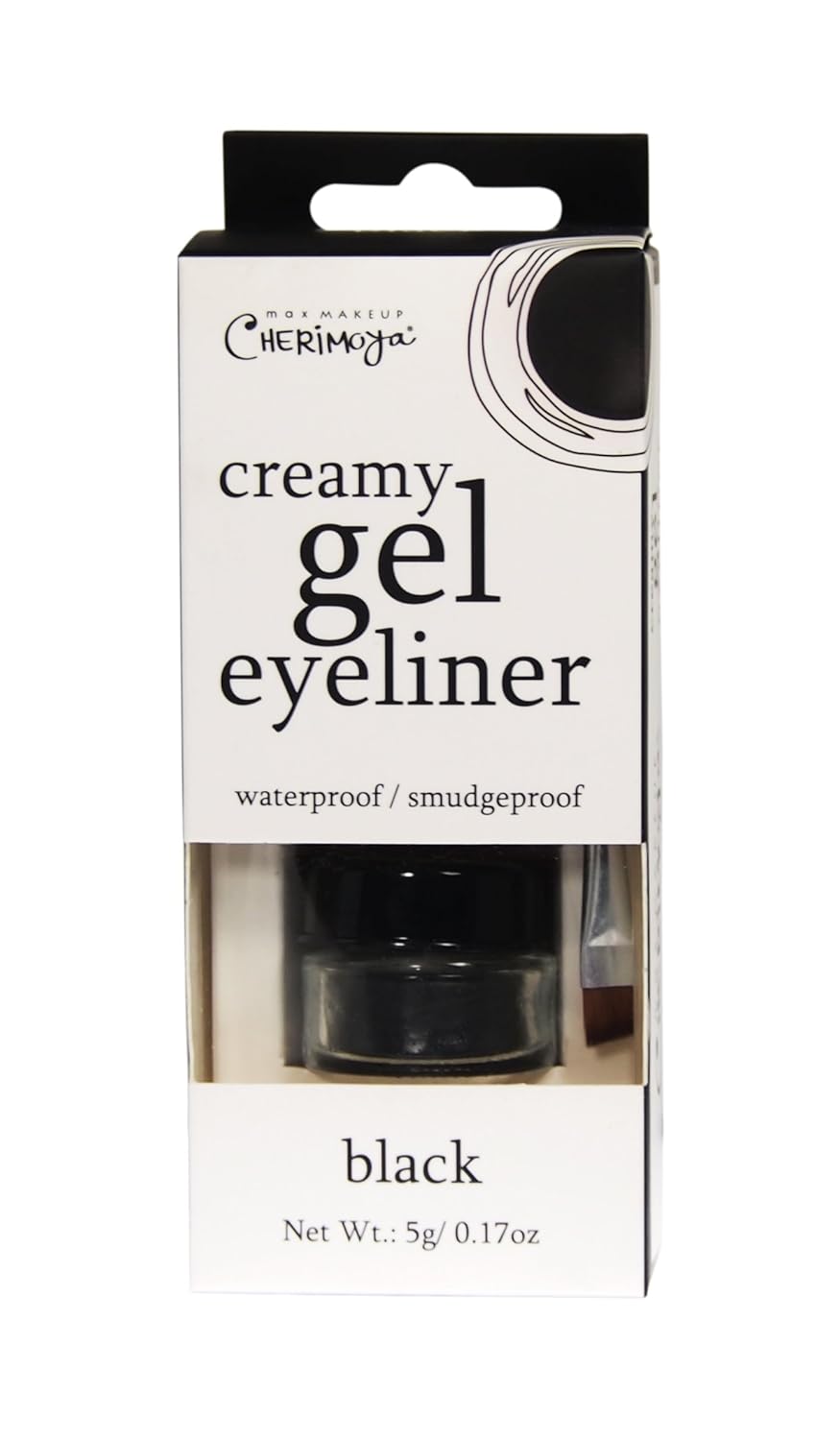 Max Makeup Cherimoya Creamy Gel Eyeliner, Black and White
