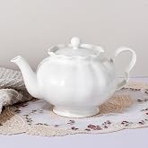 Tea Pot with Infuser for Loose Leaf Tea, 33oz, Ceramic Teapot with Tea Strainer, Large Teapots for Tea Party, New Bone Porcelain Teapot