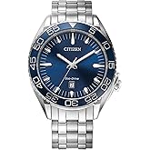 Citizen Men's Eco-Drive Sport Luxury Carson Watch, Stainless-Steel Bracelet and Case, 3 Hand, Date