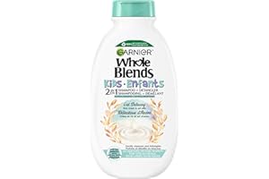 Garnier Whole Blends Kids 2-in-1 Hypoallergenic Shampoo & Hair Detangler with Rice Cream and Organic Oat Gently Cleanses and 