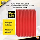 SOL 36pk Carpenter Pencils Durable Marking Pencils for Builders Tradesmen view 3
