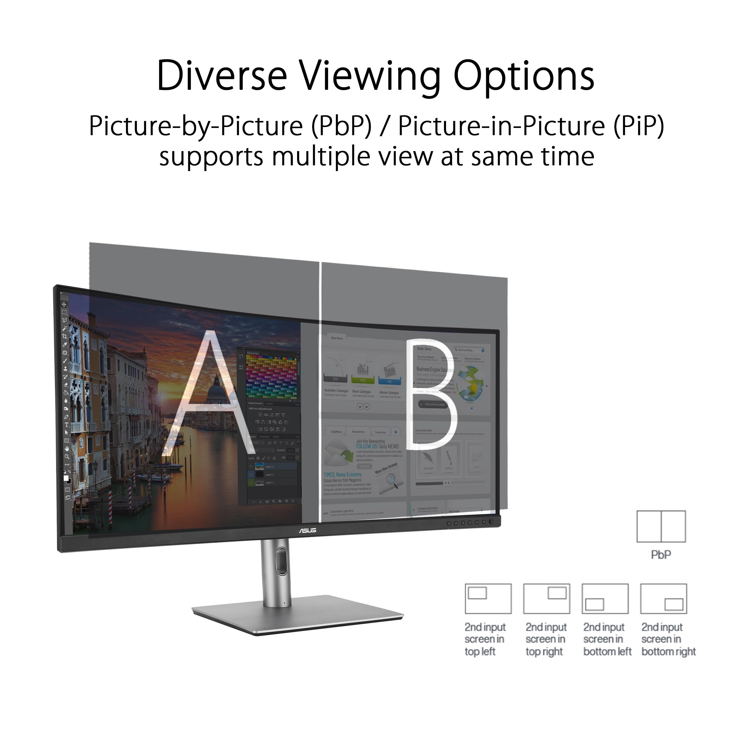 ASUS ProArt Display 34” Ultrawide Curved Professional HDR Monitor (PA34VCNV) - IPS, 21:9 3440 x 1440, 3800R Curve, 100% sRGB/Rec709, ΔE2, Calman Verified, USB-C Docking PD 96W, RJ45, 3 Year Warranty