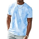 IVOVFANZY Mens Crew Neck T Shirts - Lightweight Short Sleeve Fresh Fashion Print Hipster T-Shirt Tie-Dye