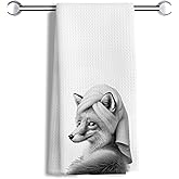 MANCUNCER Funny Fox Hand Towels for Bathroom,Cute Fox Gifts Bathroom Hand Towels, Funny Dish Towels for Restroom Decor, Gifts for Animal Lovers, 16×24 Inches