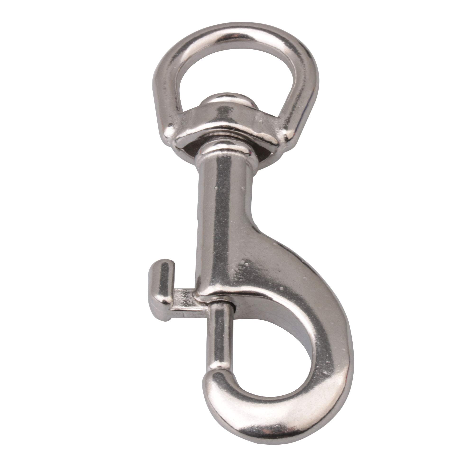 CNBTR 80mm Silver 304 Stainless Steel Trigger Bolt Snap Clip Hook with Swivel-Eye for Pet Chains