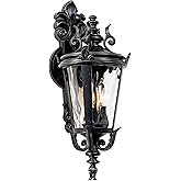 John Timberland Casa Marseille European Outdoor Wall Light Fixture Textured Black French 21 3/4" Clear Hammered Glass for Ext