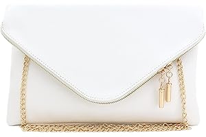 FashionPuzzle Oversized Envelope Clutch Evening Bag with Chain Strap