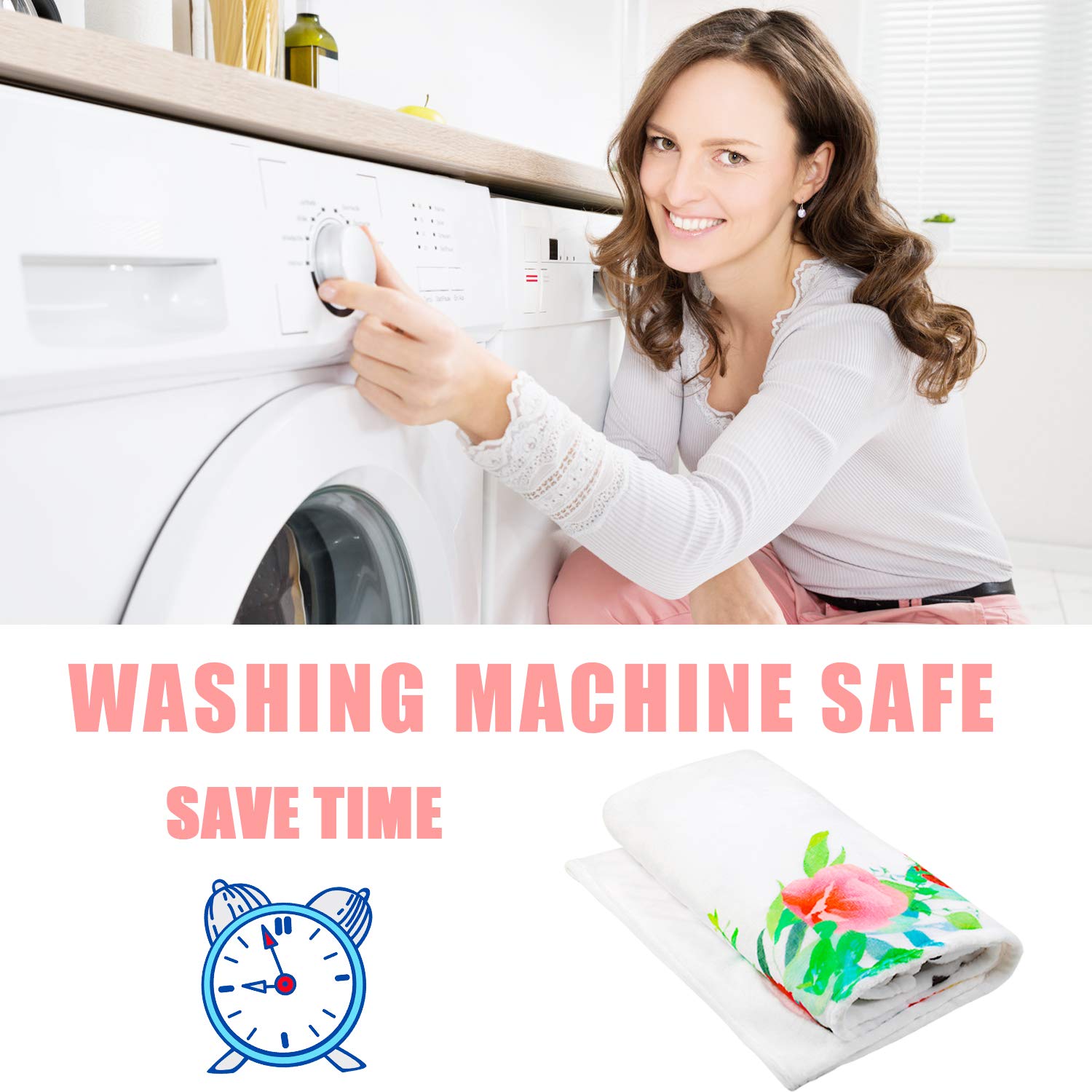 ROYBENS Baby Monthly Milestone Blanket for Boy Girl, Organic Flannel Fleece Extra Thick Baby Photography Backdrop Memory Blanket for Newborns Large, New Moms with Floral Wreath and Headband