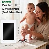 Nabance Baby Handprint Footprint Kit Safe Non-Toxic 6 Pads 12 Cards Black view 3