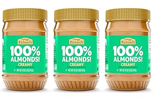 Crazy Richard's 100% All-Natural Creamy Dry Roasted Almond Butter with No Added Sugar and Non-GMO (16 Ounce, Pack of 3)