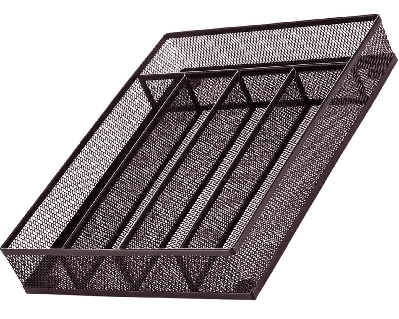 COSWE Besteck-Tablett für Schubladen, Besteck-Organizer, Metall-Schubladen-Organizer, Küchenutensilien mit Schaumstofffüßen, mehrere Fächer, Besteck-Organizer in Schublade