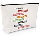 Inspirational Gifts for Women Makeup Bag Friendship Birthday Graduation gift for Friends Daughter Sister Positive Quotes Cosmetic Bag Christmas Retirement Presents for Mom Grandma Zipper Travel Pouch