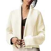 BQDCQB Womens Cropped Cardigan Sweaters Chunky Knit Shawl Collar Sweater Jacket Trendy Fall Winter Cardigans