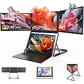 LIJGLECO Laptop Screen Extender, 15.6" FHD 1080P 16:9 IPS Portable Foldable Triple Monitor, Laptop Monitor Extender, HDMI/USB-C Plug n Play for Windows, Mac, Android,with a Felt Protective Sleeve