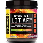 GNC Beyond Raw LIT AF V2 Pre-Workout, Gummy Worm, 15.6 Oz, 20 Servings | Dual-Powered Formula, Creatine Monohydrate, Sustained Energy Support, Muscle Pump Support, Gluten-Free