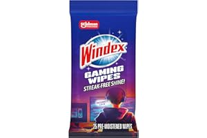 Windex Gaming Cleaning Wipes, Pre-Moistened Wipes to Instantly Clean all Gaming Gear and Electronics, Resealable Packaging for a Freshness Lock, 25 count (Pack of 1)
