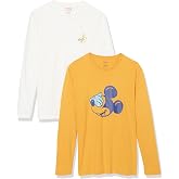 Amazon Essentials Disney | Marvel | Star Wars Men's Long-Sleeve T-Shirts, 29" Length, Pack of 2