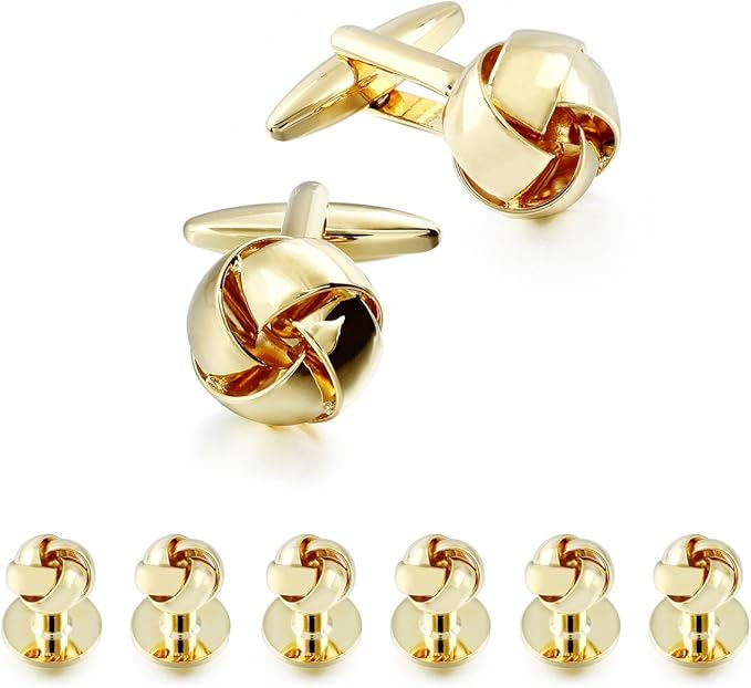 HAWSON Personalize Flower Knot Man Shirt Tuxedo 6 Studs and 2 Cufflinks