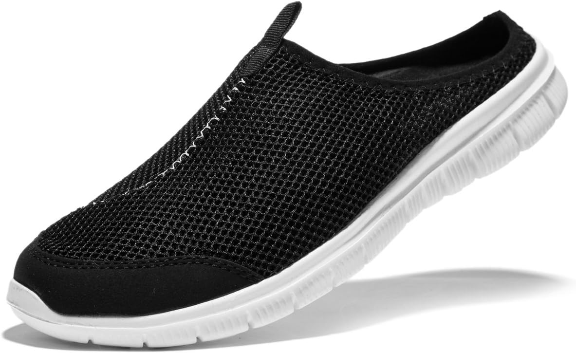 newluhu Men's Breathable Mesh Anti-Slip Outdoor Backless Shoes Leisure Walking Closed Toe Casual Slippers