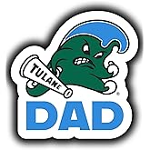 Tulane University Green Wave 4-Inch Proud Dad Die Cut Decal Officially Licensed Collegiate Product