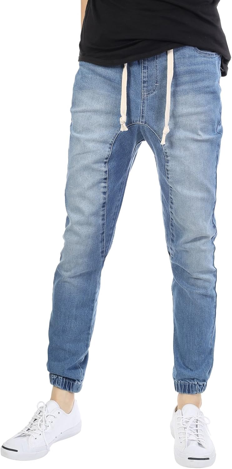light denim joggers mens