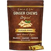 EMAZEN Ginger Chews Sugar Free, Nausea &amp; Motion Sickness Support - 50 Count