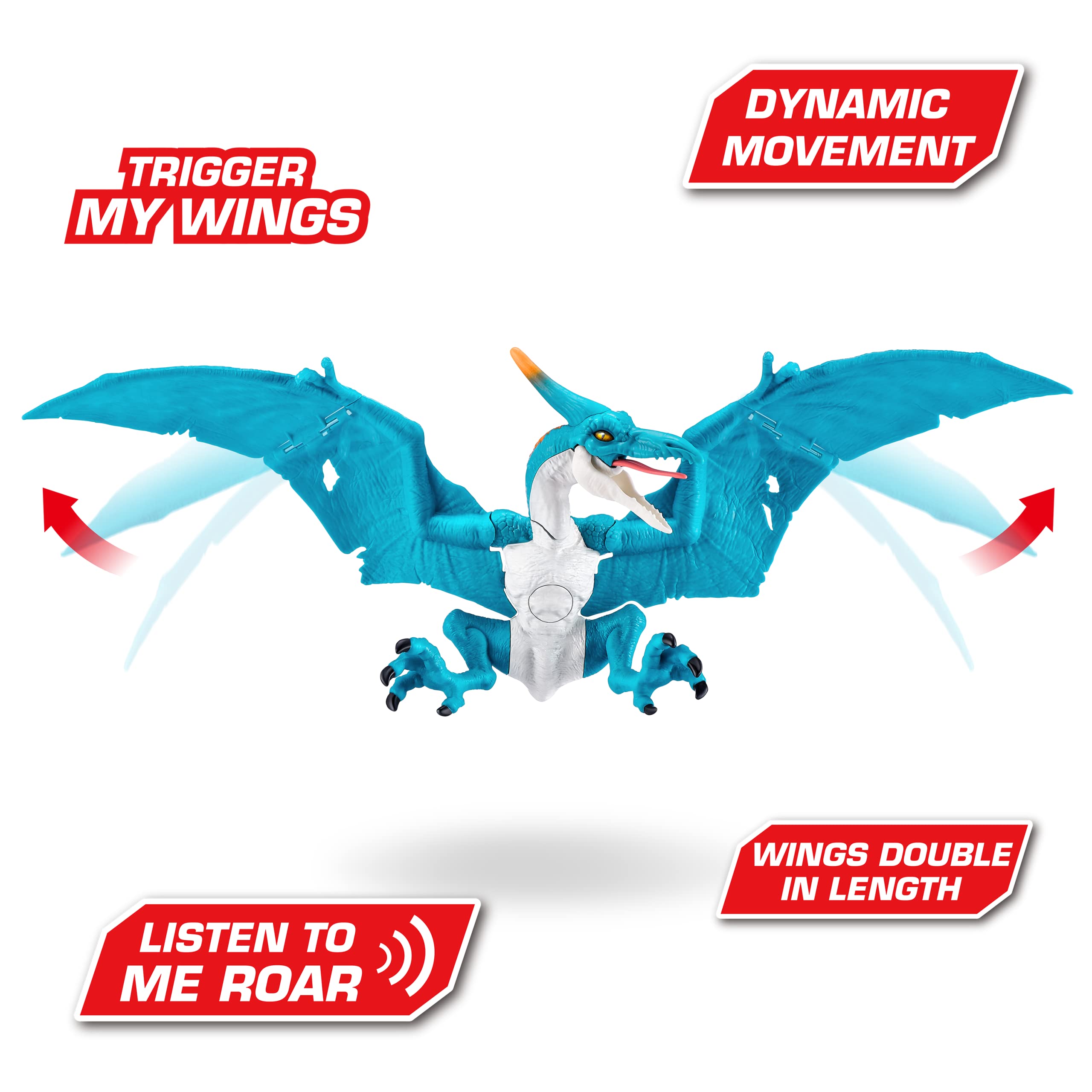 Robo Alive Dino Action Pteradactyl by ZURU Dinosaur Toys, Real Biting Action, Lifelike Roars Sound, Battery-Powered Robotic Interactive Electronic Reptile Toy for Boys