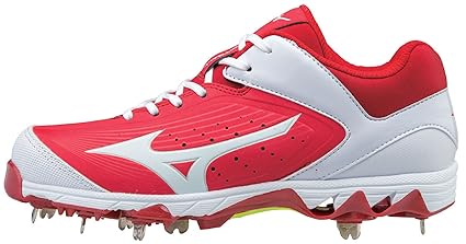 white and red mizuno cleats