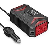BESTEK 300Watt Pure Sine Wave Power Inverter with 150W Modified Power Inverter Car 12V to 110V Adapter with Dual 4.2A USB Por