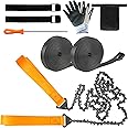 Loggers Art Gens Hand Rope Chain Saw - 48" pocket chainsaw directly connected to 66 ft ropes to form high tree limb rope chainsaw for camping survival and tree pruning