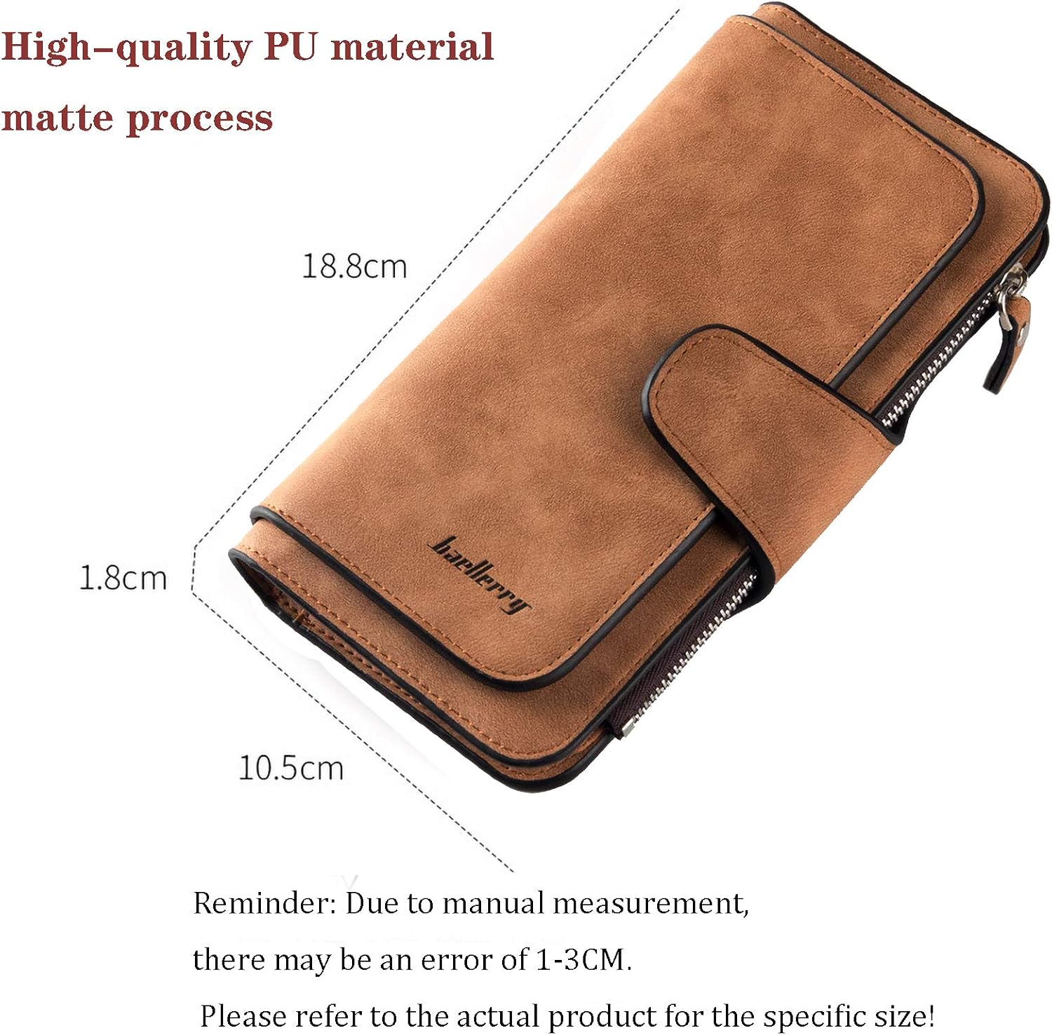 ZhengYue Ladies Purse Women's Wallet RFID Blocking-Soft Leather Purses for Women with Multiple Card Slots,Coin Pocket & Roomy Compartment Brown - Image 3