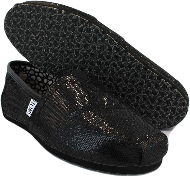 toms black glitter shoes