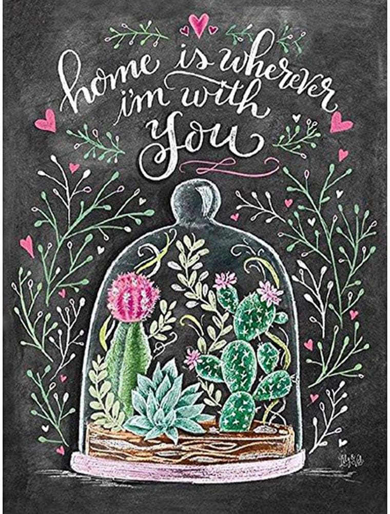 DIY 5D Diamond Painting by Number Kit Full Round Drill Round Rhinestone Embroidery Pictures for Decoration Cactus 11.8x15.7in 1 Pack by Tangbr