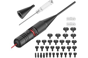 EZAIMING 32 Adapters Laser Bore Sight Kit Bright Bore Sighter with On/Off Switch for 0.17 to 12GA Calibers