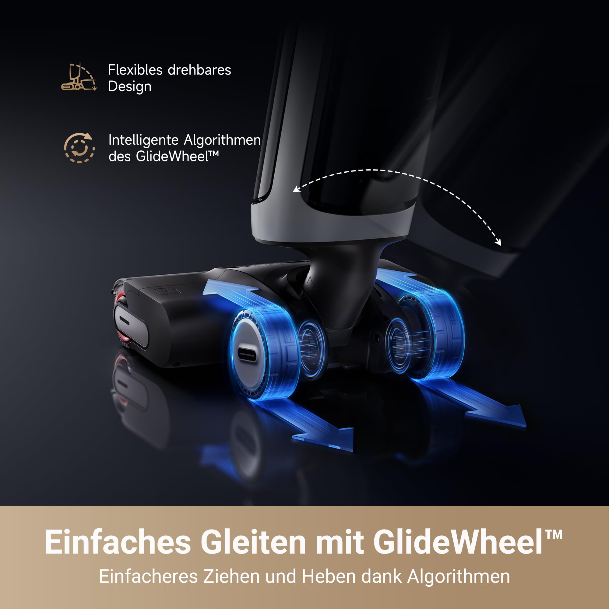 dreame H14 Pro Nass- und Trockensauger, 180° Lie-Flat, 60 °C Bürstenpflege, 5-min Trocknung, automatische Lösungsmittelverteilung, App-Steuerung, Doppelrotationsbürste, 18.000Pa Saugkraft, Doppelkante 8