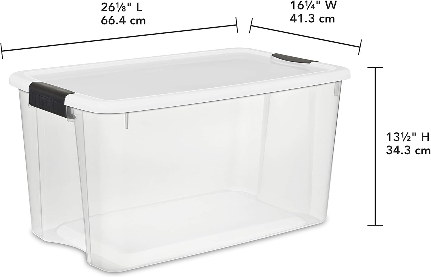 STERILITE 19889804 70 Quart/66 Liter Ultra Box Clear with a White Lid