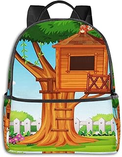 Rucksack Freizeit Damen Herren, Gewächshaus Baumhaus Gartenbaum Campus Kinderrucksack, Daypack Schulrucksack Sportrucksack Tablet Tasche 15,6 Zoll
